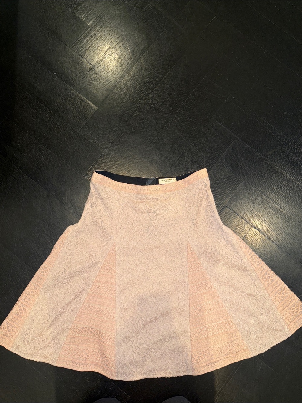 Burberry Pale Pink Lace Circle Skirt